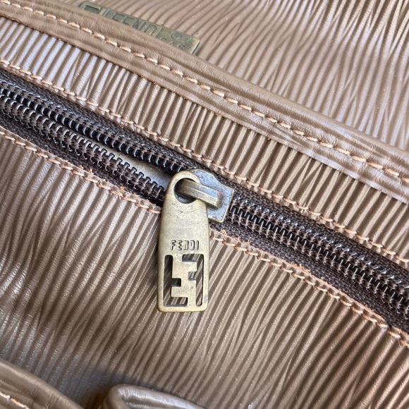 VINTAGE FENDI Zucchino Brown Monogram Coated Canvas Shoulder Messenger Bag - Picture 12 of 15